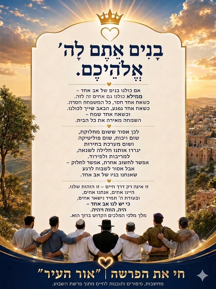 כשהמלך בשדה  והלב נפתח: אלול הוא הזמן לזכור שכולנו אחים